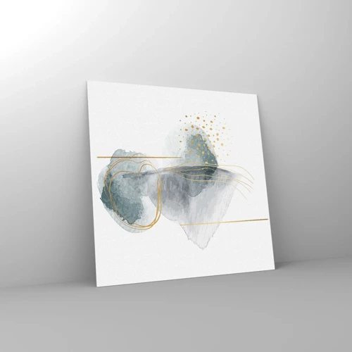 Obraz na skle - O vzťahu medzi šedou a zlatou - 60x60 cm