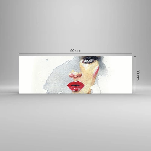 Obraz na skle - Odraz v kvapke vody - 90x30 cm