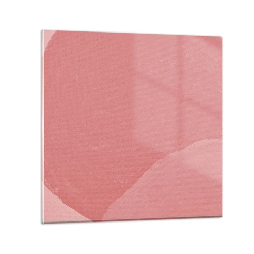 Obraz na skle - Organická kompozícia v ružovej - 70x70 cm