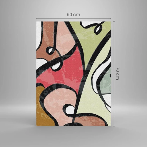 Obraz na skle - Piruety uprostred farieb - 50x70 cm
