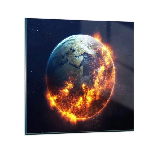 Obraz na skle - Plameň apokalypsy - 30x30 cm