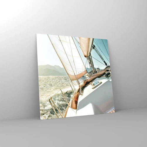 Obraz na skle - Pod plnými plachtami - 70x70 cm