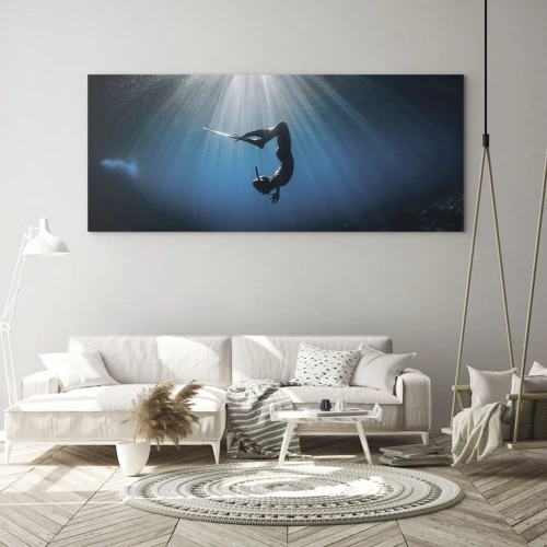 Obraz na skle - Podvodný tanec - 140x50 cm