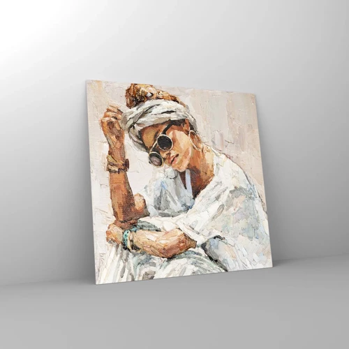Obraz na skle - Portrét v plnom slnku - 70x70 cm