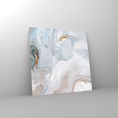 Obraz na skle - Povznesená biela - 50x50 cm