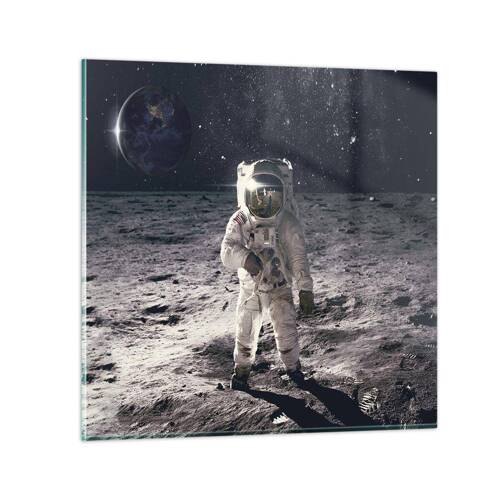 Obraz na skle - Pozdrav z Mesiaca - 50x50 cm