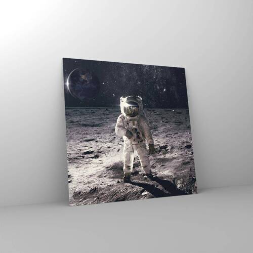 Obraz na skle - Pozdrav z Mesiaca - 70x70 cm