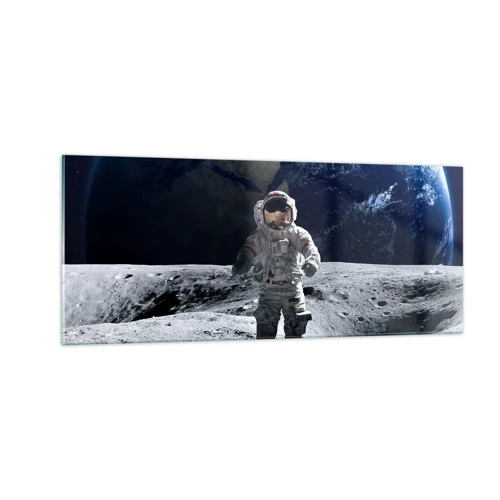Obraz na skle - Pozdravy z Mesiaca - 100x40 cm