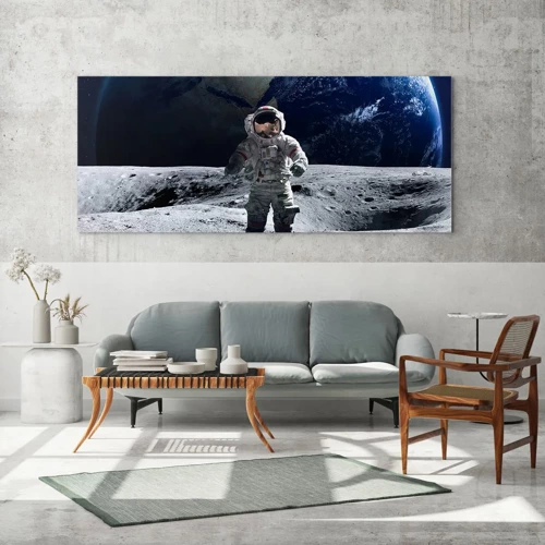 Obraz na skle - Pozdravy z Mesiaca - 100x40 cm