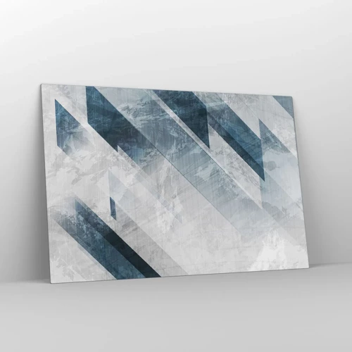 Obraz na skle - Priestorová kompozícia – pohyb šedej - 120x80 cm