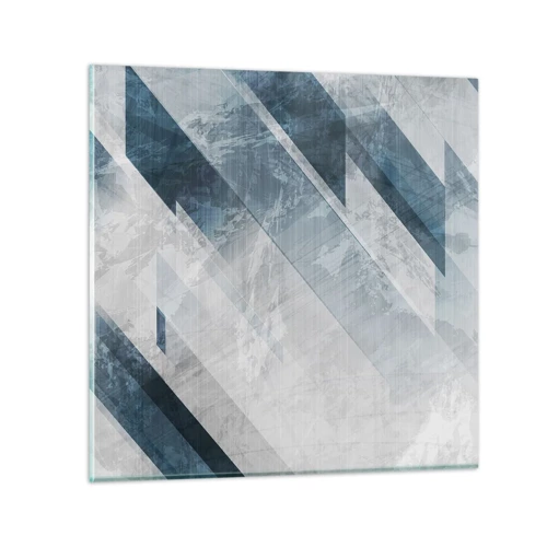 Obraz na skle - Priestorová kompozícia – pohyb šedej - 30x30 cm