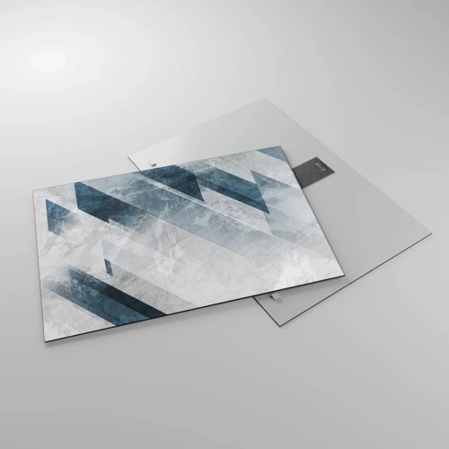 Obraz na skle - Priestorová kompozícia – pohyb šedej - 70x50 cm