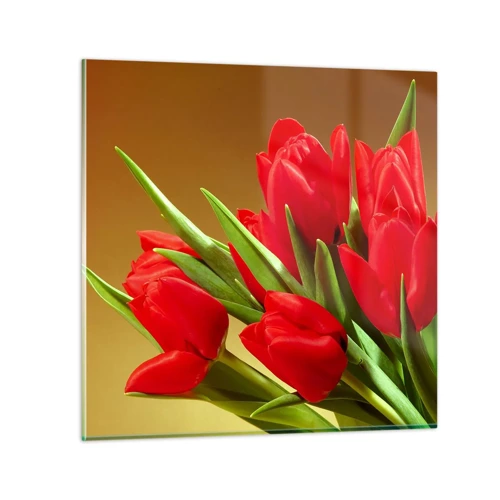 Obraz na skle - Púčik jarnej radosti - 60x60 cm
