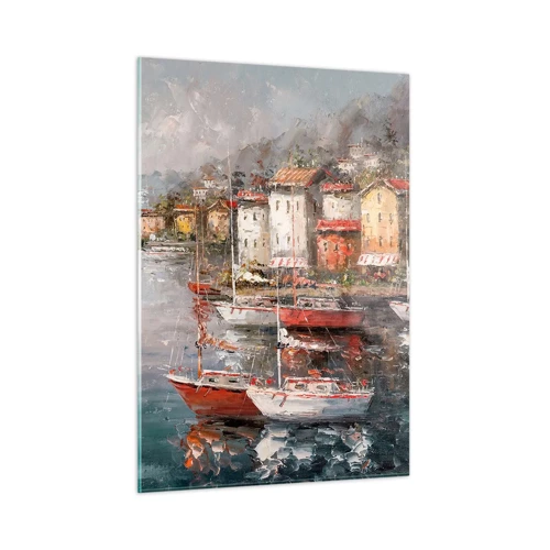 Obraz na skle - Romantický prístav - 50x70 cm
