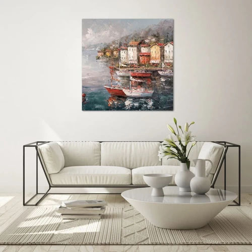 Obraz na skle - Romantický prístav - 60x60 cm