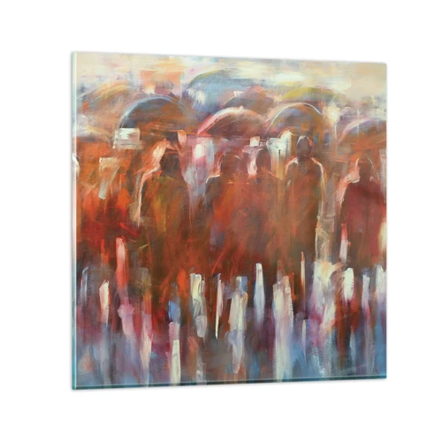 Obraz na skle - Rovnocenní v daždi a hmle - 30x30 cm