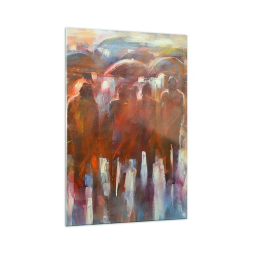 Obraz na skle - Rovnocenní v daždi a hmle - 70x100 cm