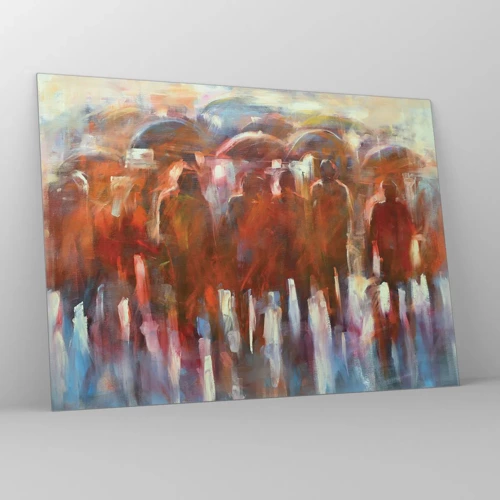 Obraz na skle - Rovnocenní v daždi a hmle - 70x50 cm