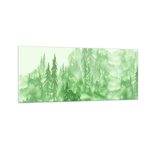 Obraz na skle - Rozmazaný zelenou hmlou - 100x40 cm
