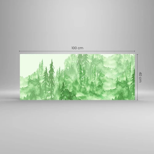 Obraz na skle - Rozmazaný zelenou hmlou - 100x40 cm