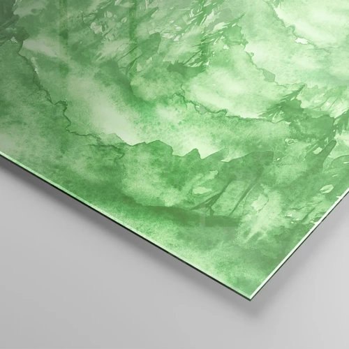 Obraz na skle - Rozmazaný zelenou hmlou - 140x50 cm
