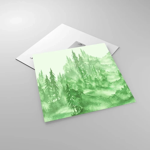 Obraz na skle - Rozmazaný zelenou hmlou - 50x50 cm