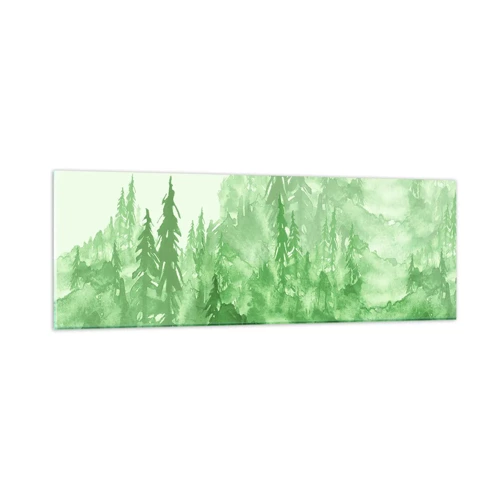 Obraz na skle - Rozmazaný zelenou hmlou - 90x30 cm