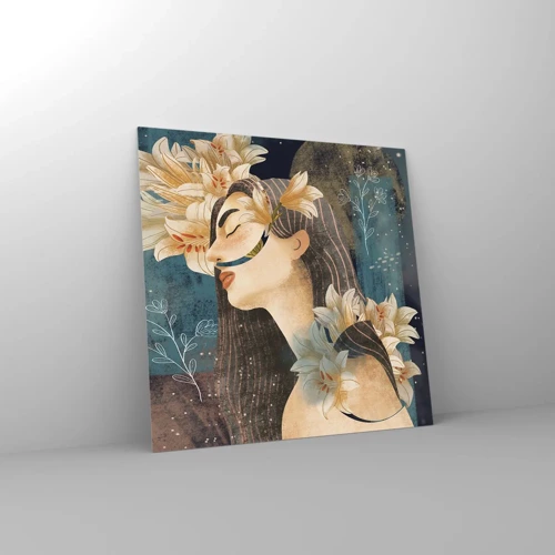 Obraz na skle - Rozprávka o princeznej s ľaliami - 40x40 cm