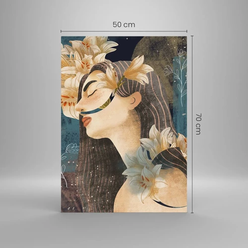 Obraz na skle - Rozprávka o princeznej s ľaliami - 50x70 cm