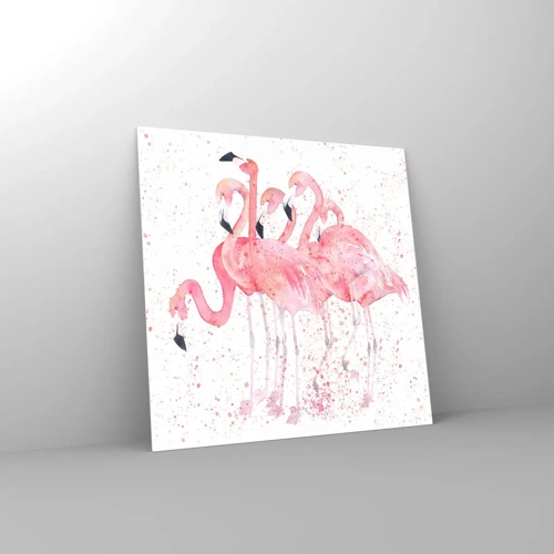 Obraz na skle - Ružový ansámbl - 30x30 cm