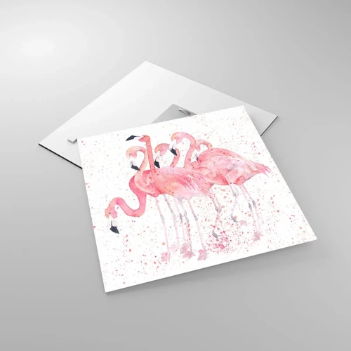 Obraz na skle - Ružový ansámbl - 40x40 cm