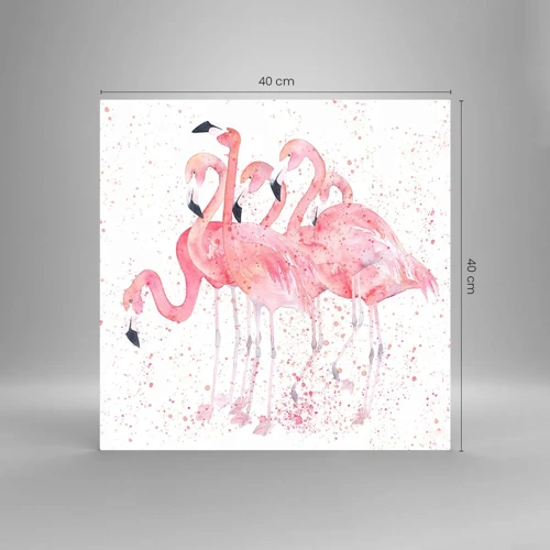 Obraz na skle - Ružový ansámbl - 40x40 cm