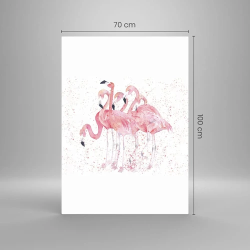 Obraz na skle - Ružový ansámbl - 70x100 cm