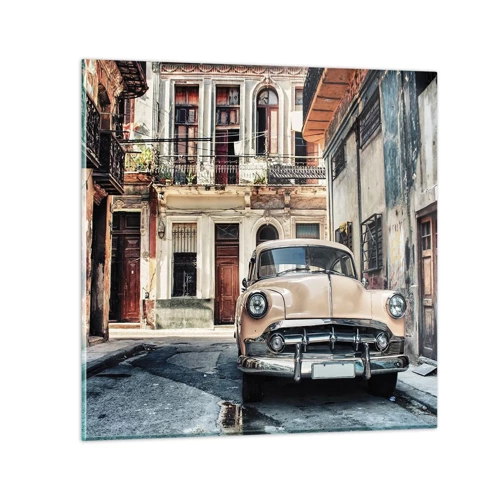 Obraz na skle - Siesta v Havane - 70x70 cm