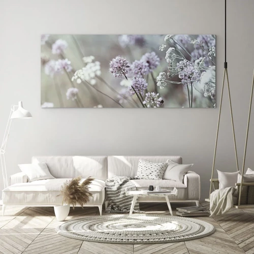 Obraz na skle - Sladké filigrány byliniek - 140x50 cm