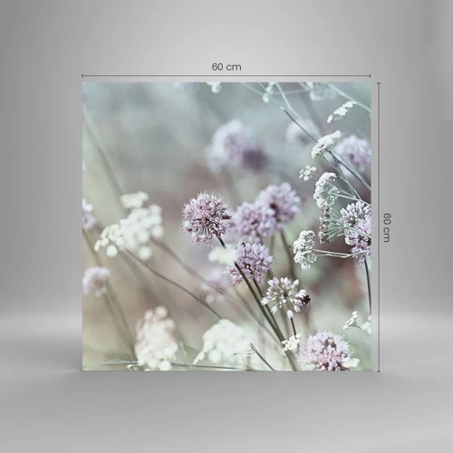 Obraz na skle - Sladké filigrány byliniek - 60x60 cm