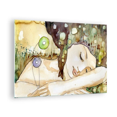 Obraz na skle - Smaragdovo-fialový sen - 70x50 cm