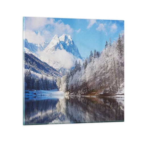 Obraz na skle - Snehová stráž - 40x40 cm