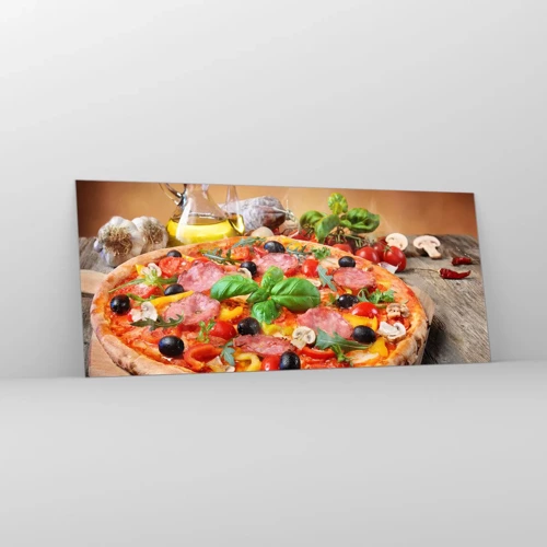 Obraz na skle - So skutočne talianskou chuťou - 120x50 cm