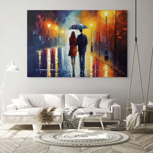 Obraz na skle - Spolu – farebná noc - 70x50 cm