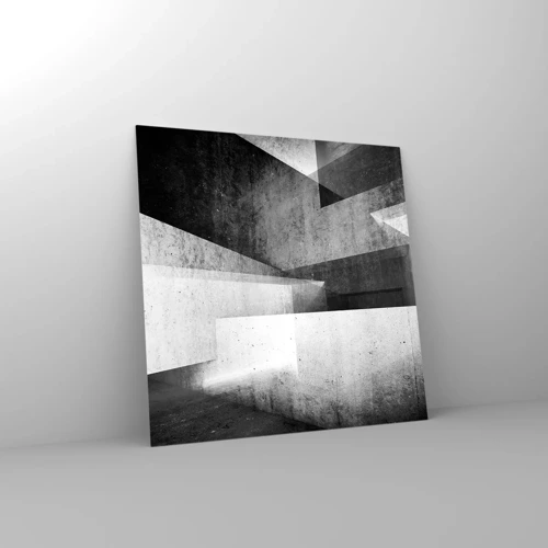 Obraz na skle - Štruktúra priestoru - 30x30 cm