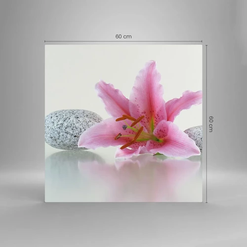 Obraz na skle - Štúdia v ružovej, šedej a bielej - 60x60 cm