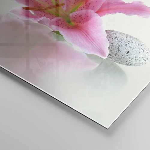 Obraz na skle - Štúdia v ružovej, šedej a bielej - 60x60 cm