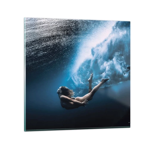 Obraz na skle - Súčasná morská panna - 40x40 cm