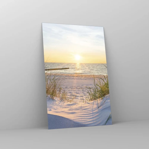 Obraz na skle - Šumenie mora, spev vtákov, divoká pláž uprostred trávy… - 80x120 cm