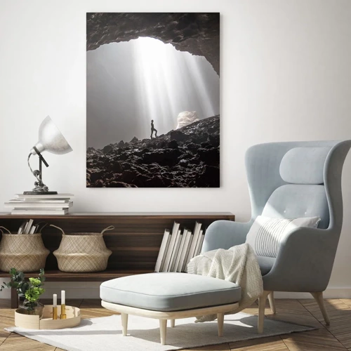 Obraz na skle - Svetelná jaskyňa - 80x120 cm