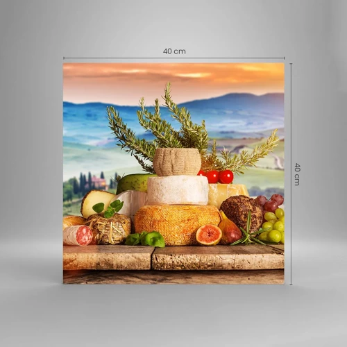 Obraz na skle - Talianska radosť zo života - 40x40 cm
