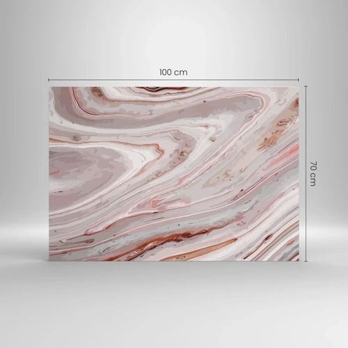 Obraz na skle - Tekutá ružová - 100x70 cm