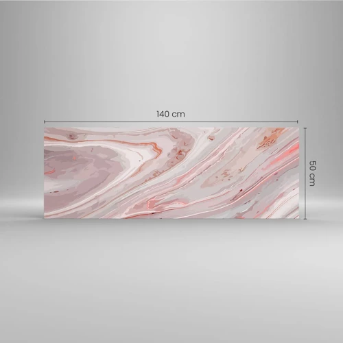 Obraz na skle - Tekutá ružová - 140x50 cm