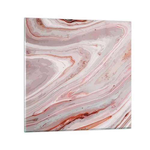 Obraz na skle - Tekutá ružová - 50x50 cm